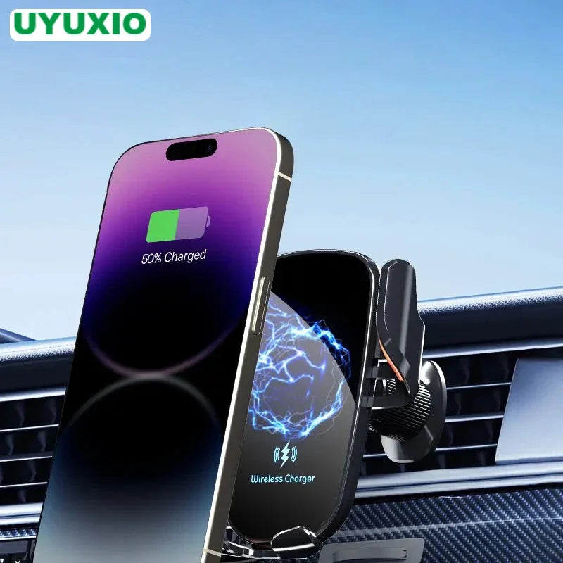 Wireless Car Charger Phone Holder – Fast Charging Mount for iPhone and Android