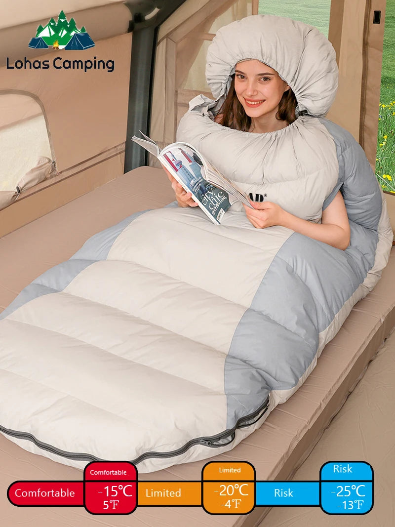 Stretchable Down Sleeping Bag – Ultralight Machine Washable for Camping