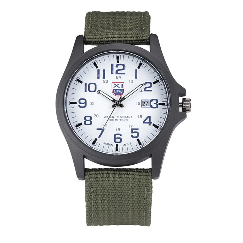 XINEW Nylon Band Quartz Watch – Military Casual Wristwatch for Men