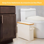 Bamboo Toilet Paper Holder – Enclosed Tissue Storage Box for Bathroom Organizer
