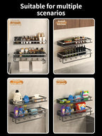 Aluminum Bathroom Shelf – Wall Mounted Storage Rack for Kitchen and Shower