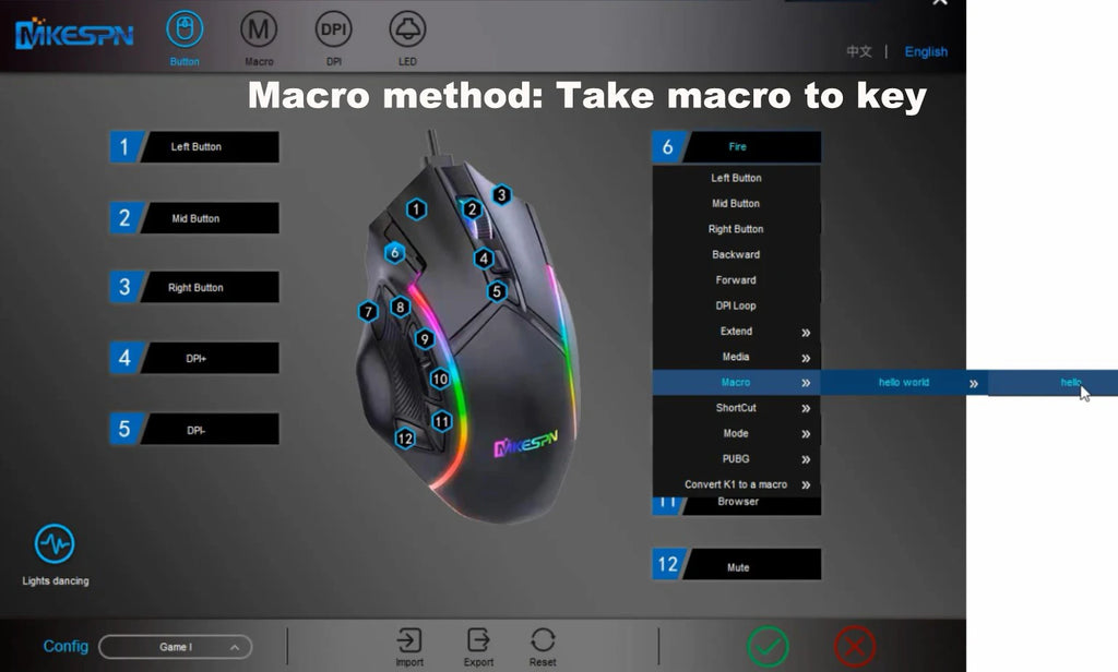 RGB Gaming Mouse – 12800 DPI Programmable 12-Button Ergonomic Controller for PC