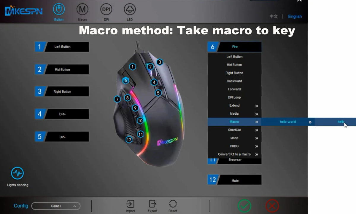 RGB Gaming Mouse – 12800 DPI Programmable 12-Button Ergonomic Controller for PC