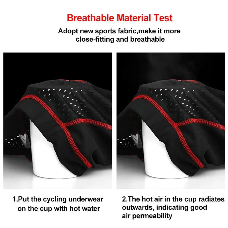 Padded Cycling Underwear Shorts – 5D Gel Breathable Liner for MTB Road Bike