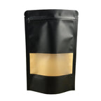 Kraft Paper Stand Up Pouches – Resealable Window Bags for Food Storage