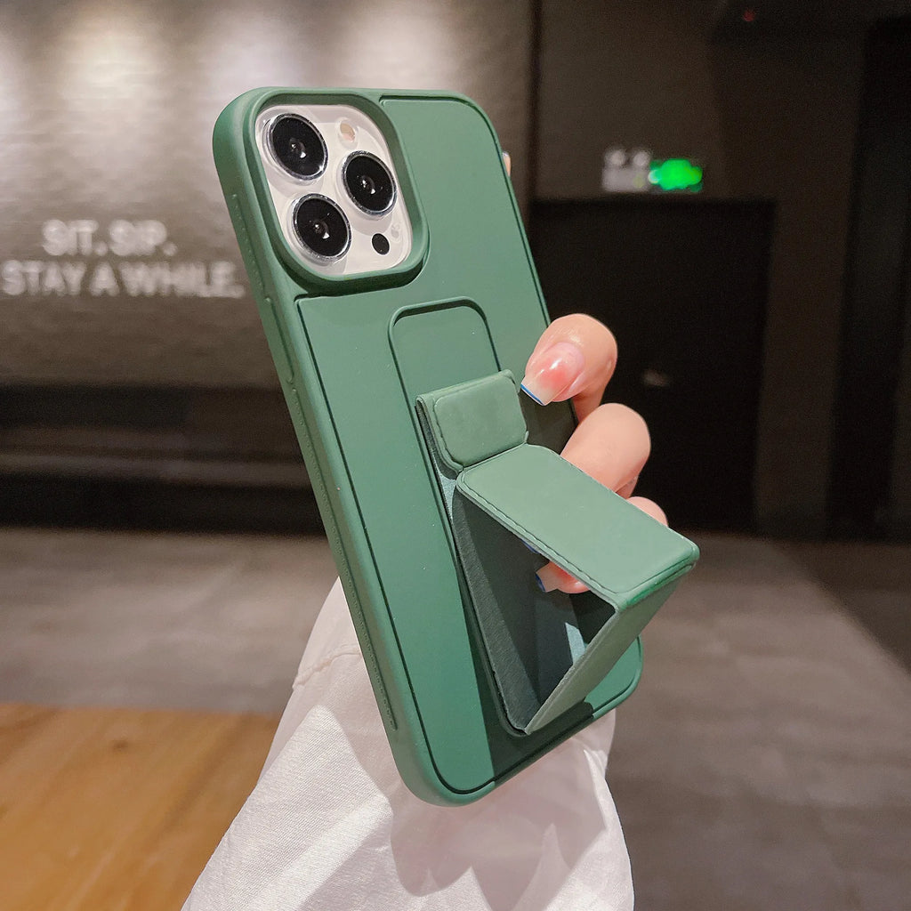 Magnetic Stand Phone Case – Protective Cover with Wrist Strap for iPhone Series