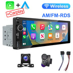 6.9 Inch 1 Din Car Radio – Wireless CarPlay and Android Auto Multimedia