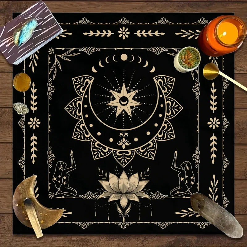 Snake Floral Tarot Tablecloth – Astrology Altar Decor for Divination Rituals