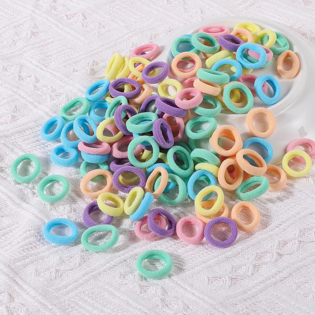 Colorful Nylon Hair Ties – Elastic Ponytail Holders for Kids Hair Styling