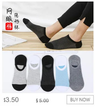 Invisible Cotton Boat Socks – Non-Slip Silicone Ankle Liners for Men