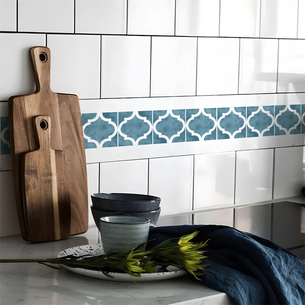 Self-Adhesive Waist Line Stickers – Waterproof Border Mural for Kitchen Decor