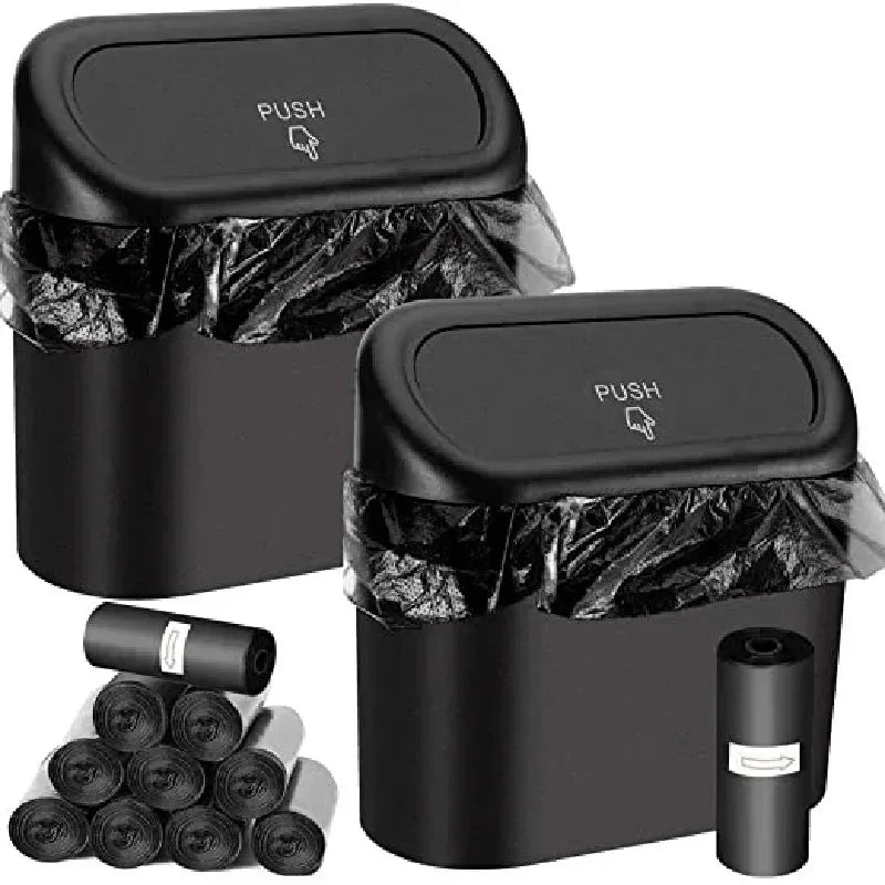 Leak-Proof Car Trash Can – Compact Waste Bin with Garbage Bags for Auto Interior
