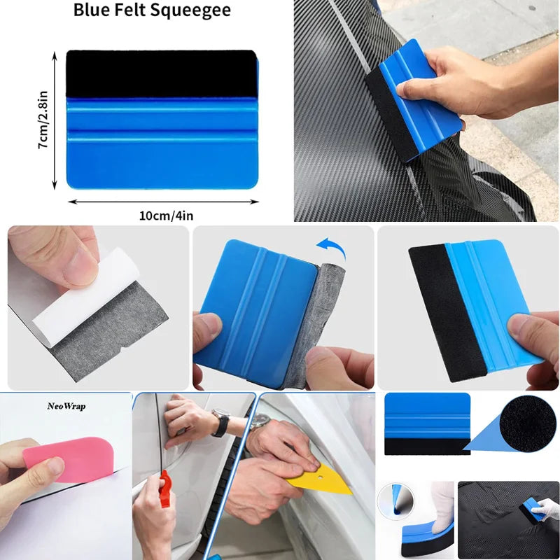 Vinyl Wrap Tool Kit – Felt Squeegee and Knife Set for Car Tinting