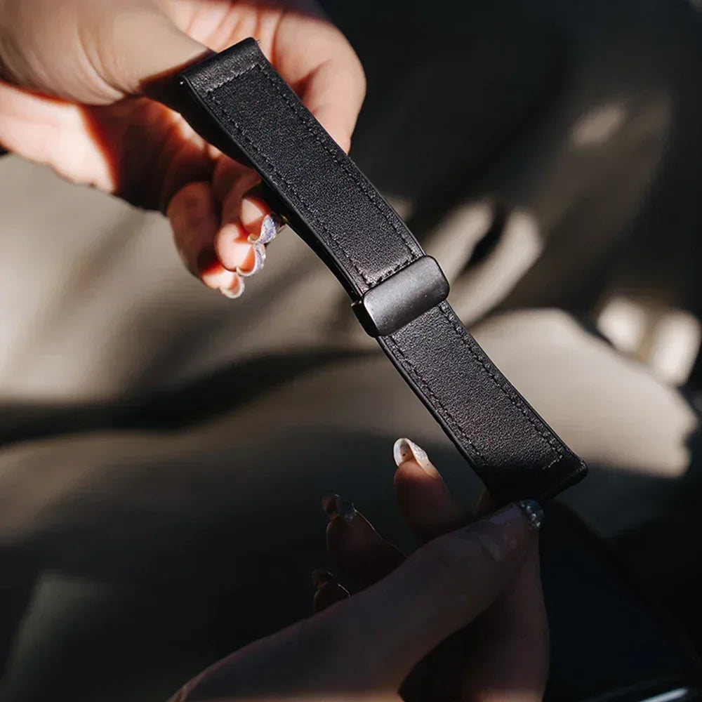 Leather Silicone Hybrid Strap – Breathable Magnetic Band for Huawei Watch Fit