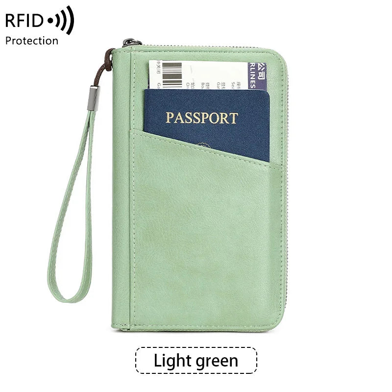 RFID Leather Passport Wallet – Anti-Theft Card Holder for Travel
