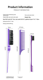 Professional Hair Styling Brush Set – Steel Needle Combs for Hair Grooming