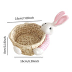Miniature Easter Bunny Basket – Reusable Decorative Storage for Holiday Decor