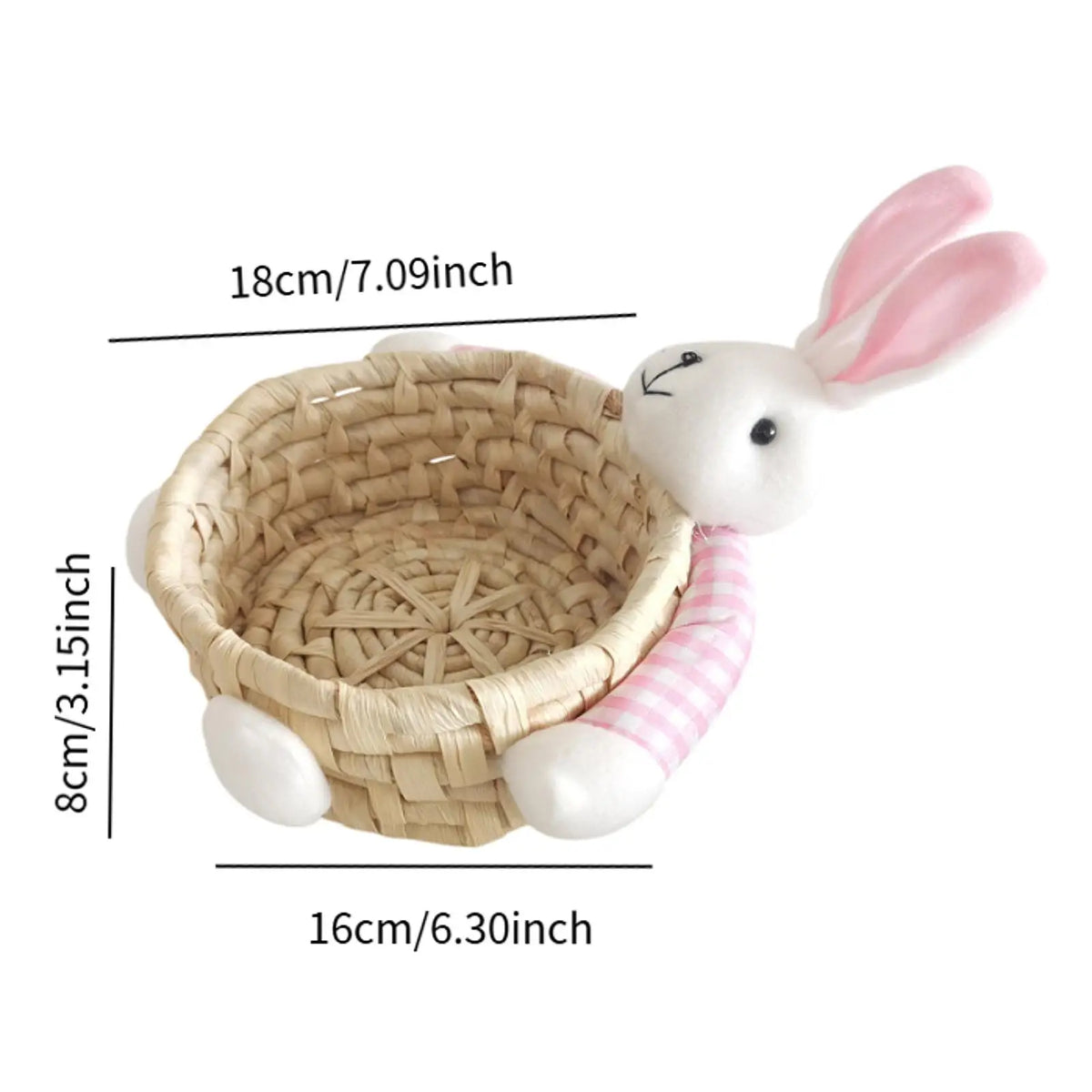 Miniature Easter Bunny Basket – Reusable Decorative Storage for Holiday Decor