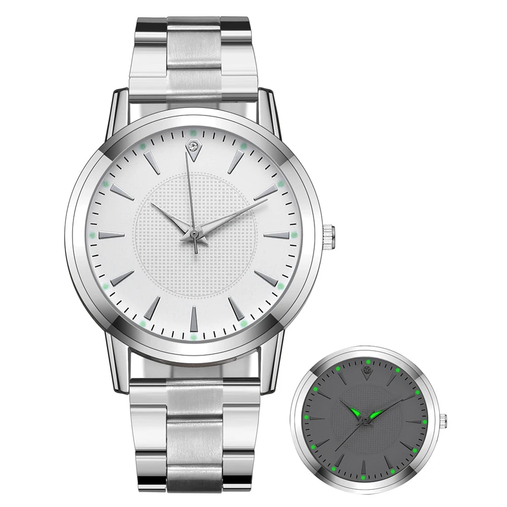 Stainless Steel Couple Watch – Silver Mesh Quartz for Fashion Accessories