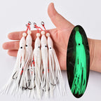 Soft Silicon Squid Lure – 12cm Double Assist Hook Rig for Saltwater Fishing