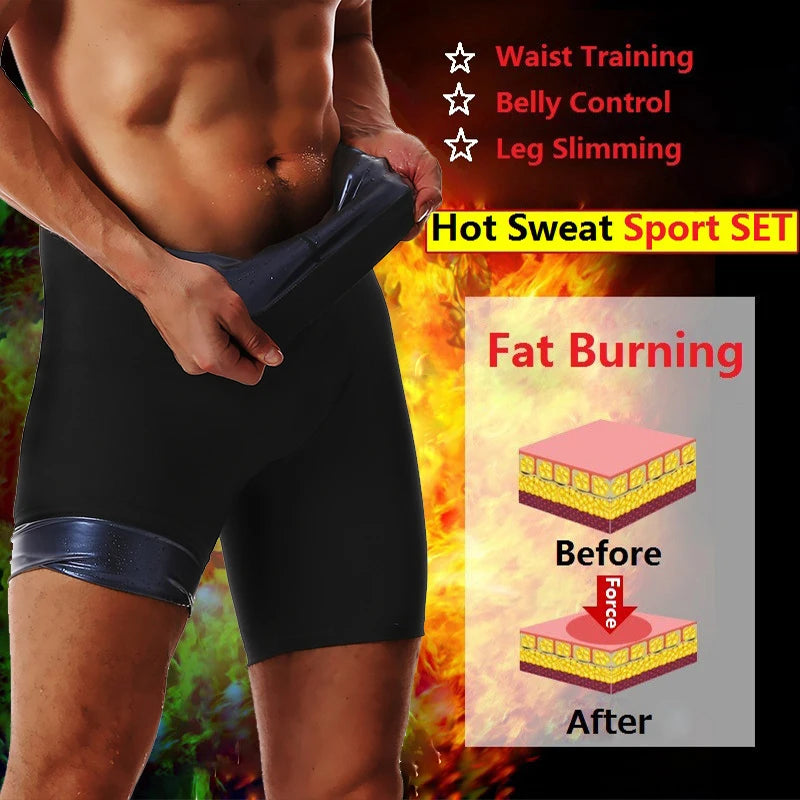 Thermo Sauna Compression Leggings – Fat Burning Body Shaper for Men Gym Workout
