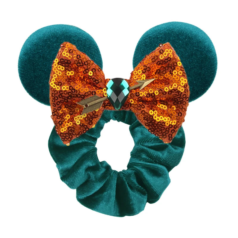 Velvet Sequin Mouse Ear Scrunchies – Elastic Hair Accessories for Kids Party