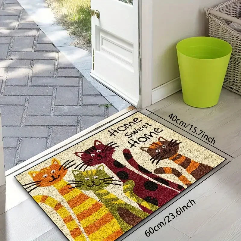 Cat Pattern Area Rug – Non-slip Washable Carpet for Home Living Room Decor