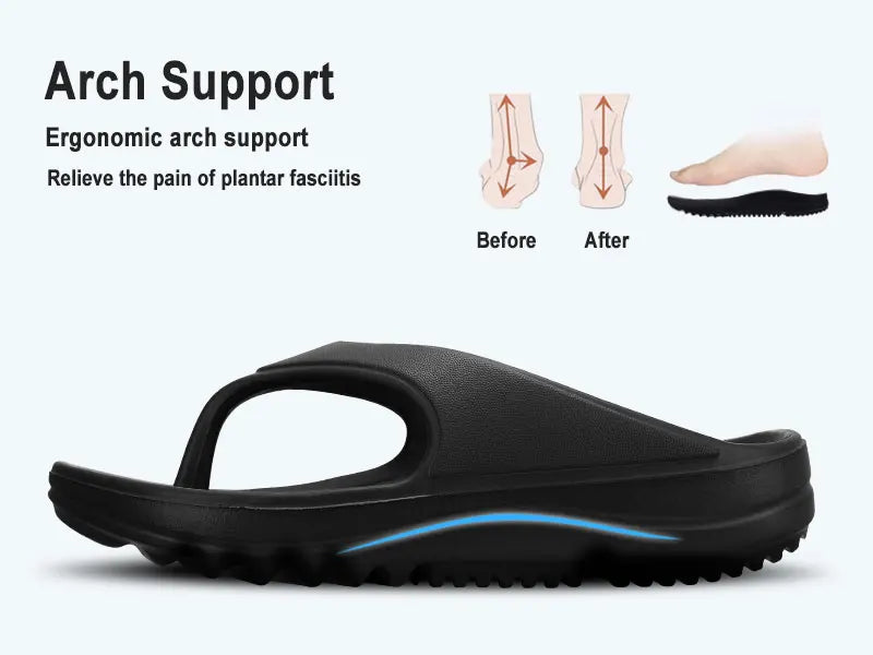 Soft EVA Arch Support Flip-flops – Men's Casual Beach Recovery Sandals