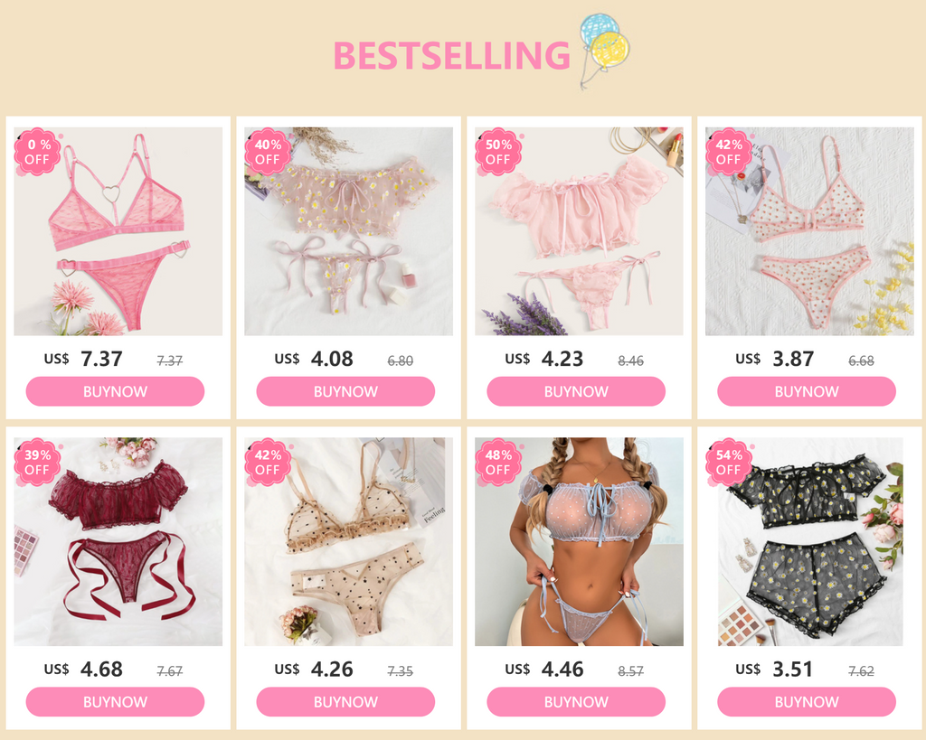 Floral Lace Lingerie Set – See Through Bralette for Romantic Evenings