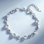 925 Sterling Silver Star Bracelet – Adjustable Double Layer for Party Jewelry