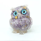 Crystal Owl Ornament – Natural Gemstone Figurine for Home Decor and Aquarium