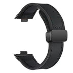 Leather Silicone Hybrid Strap – Breathable Magnetic Band for Huawei Watch Fit