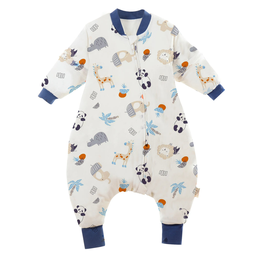 Cotton Split-Leg Sleeping Bag – 2.5Tog Quilted Kids Wearable Blanket for Sleep