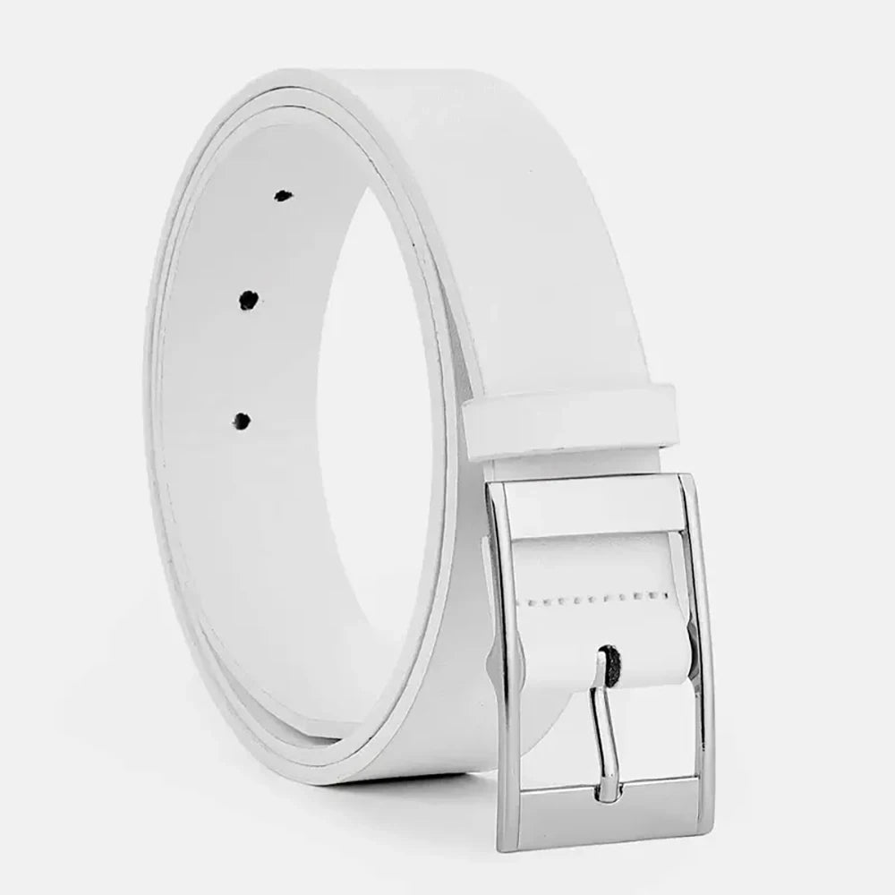 Mens PU Leather Belt – Designer Style Metal Pin Buckle for Casual Jeans