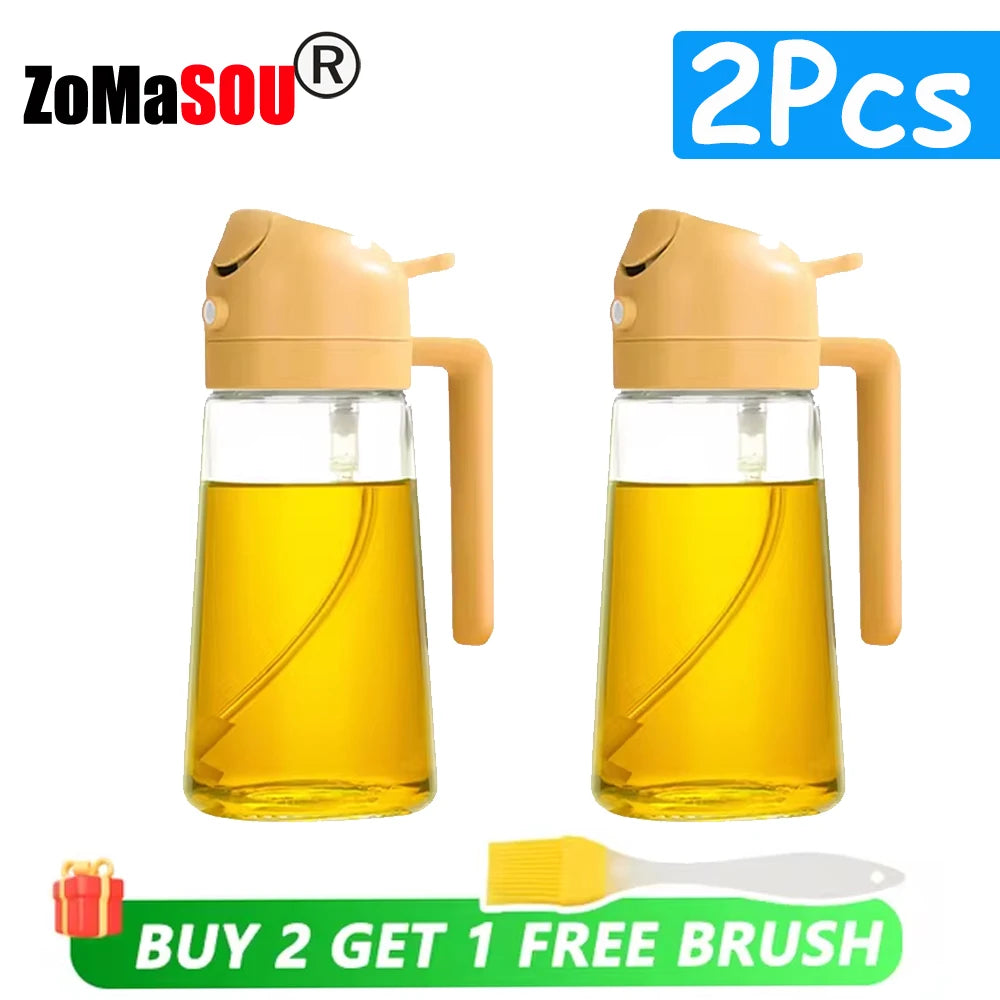 2-in-1 Oil Sprayer Dispenser – Plastic Kitchen Tool for BBQ and Cooking