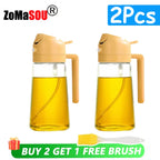 2-in-1 Oil Sprayer Dispenser – Plastic Kitchen Tool for BBQ and Cooking