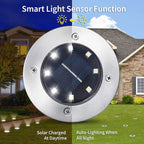 Solar LED Disk Lights – Waterproof Outdoor Landscape Path Lighting for Garden