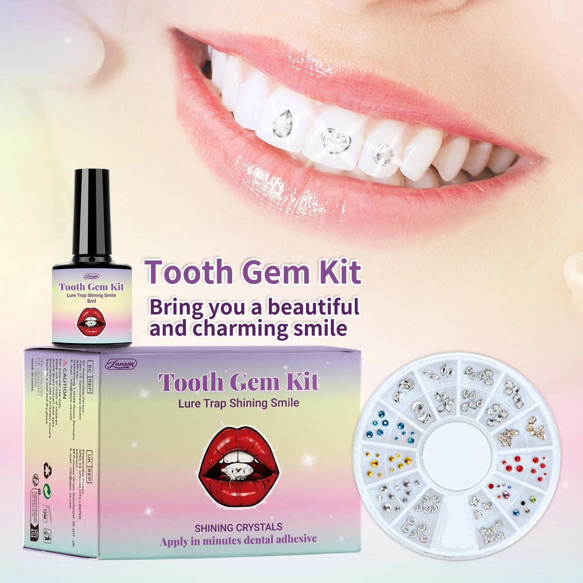 DIY Teeth Gems Kit – Adhesive Rhinestone Set for Dental Jewelry Decoration