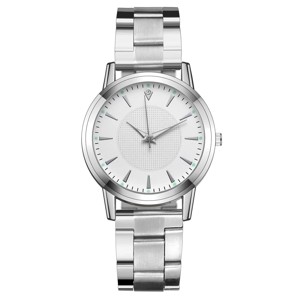 Stainless Steel Couple Watch – Silver Mesh Quartz for Fashion Accessories