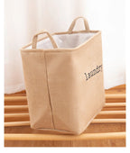 Foldable Jute Laundry Basket – Large Capacity Fabric Storage for Bathroom