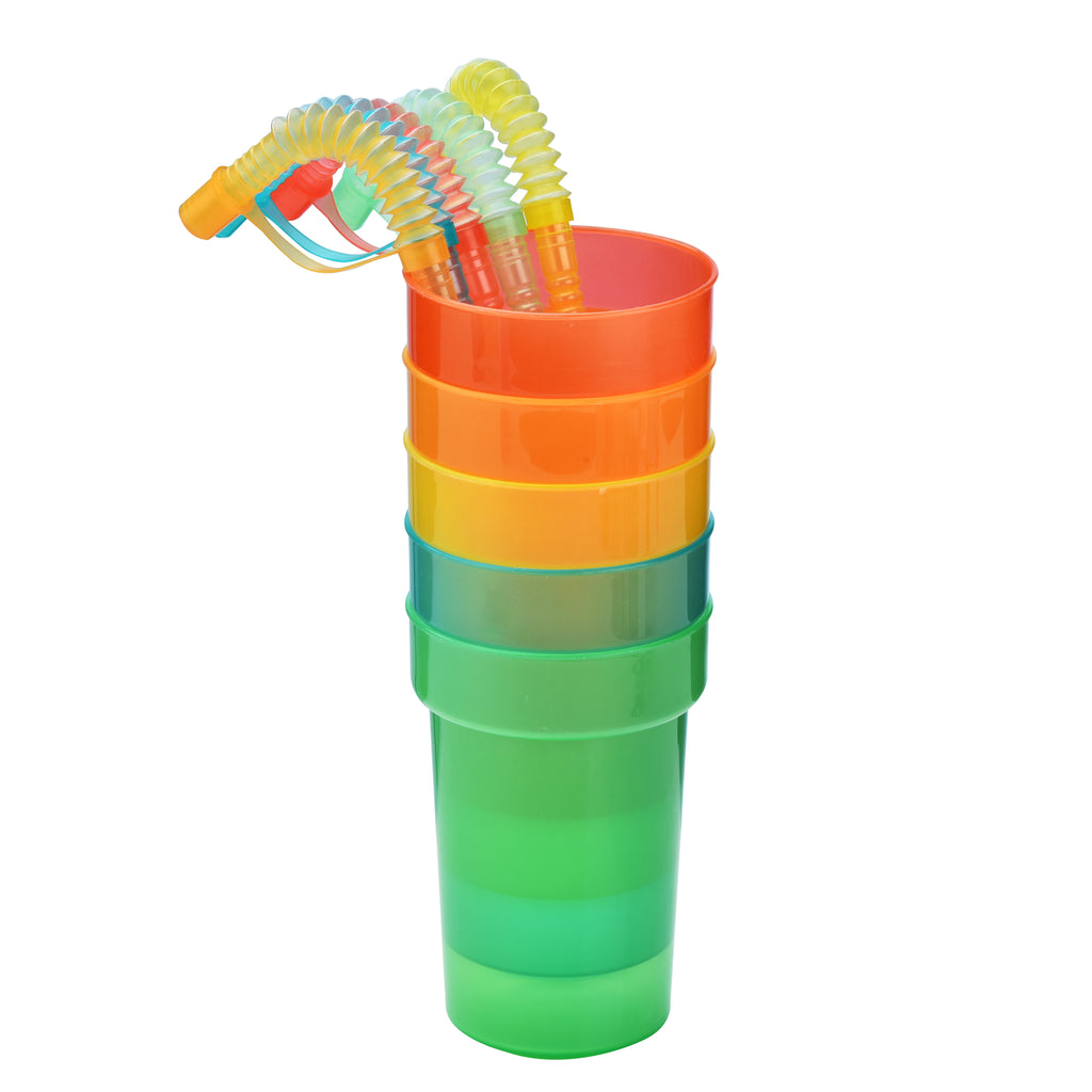 Neon Sipper Cups – Reusable Spill-Proof Drinking Mugs for Party and Travel