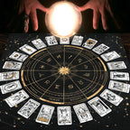Zodiac Tarot Card Tablecloth – Velvet Divination Mat for Fortune Telling
