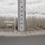 Plush Gray Area Rug – Fluffy Anti-Slip Velvet Carpet for Living Room Decor