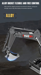 Alloy RC Excavator Toy – 2.4G Remote Control Engineering Truck for Kids