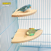 Wooden Fan-Shaped Bird Perch – Natural Stand for Parrot and Small Pets