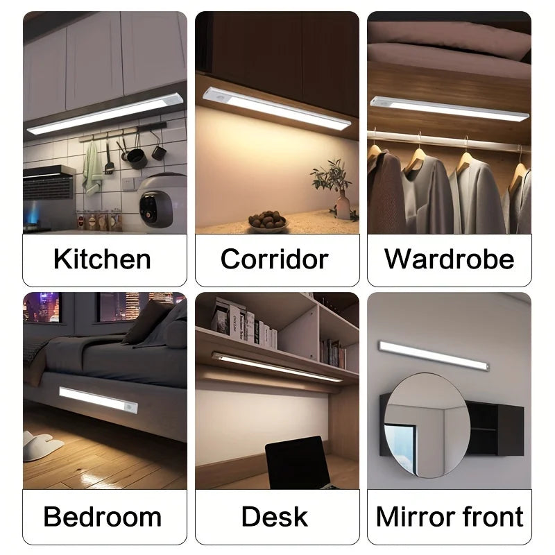 LED Motion Sensor Night Light – Rechargeable Wireless Lamp for Kitchen Bedroom