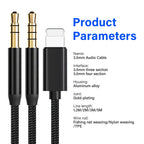 Lightning to 3.5mm AUX Cable – Gold-Plated Audio Adapter for iPhone Devices