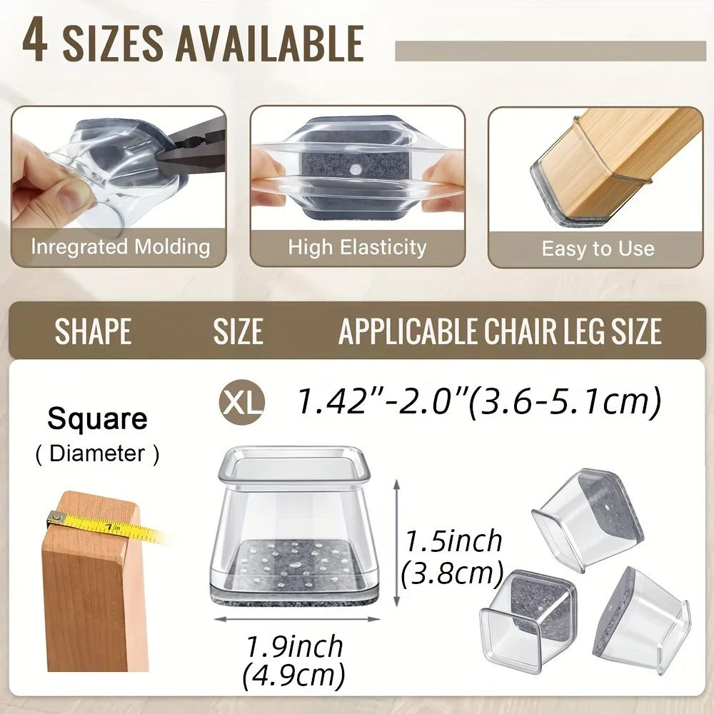 Silicone Chair Leg Floor Protectors – Scratch-Resistant Covers for Hardwood