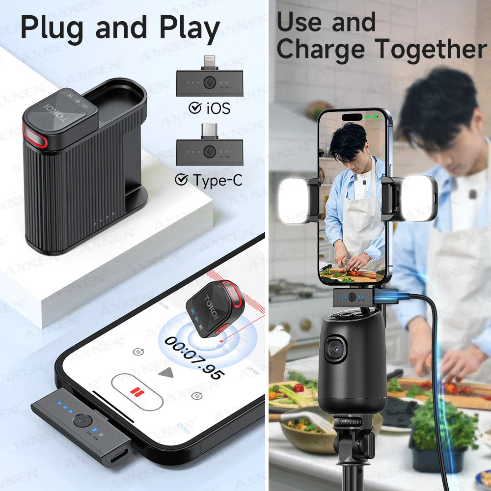 Wireless Lavalier Microphone – ENC Noise Cancelling for iPhone and Android