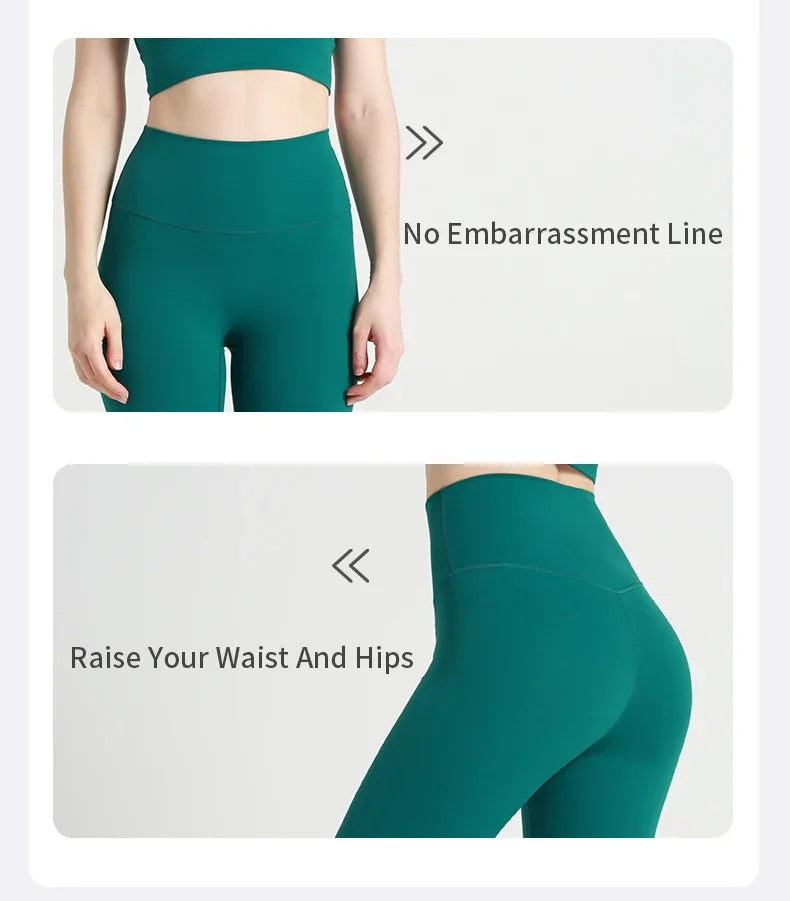 High Waisted Yoga Leggings – Naked Feel Fitness Pants for Gym and Running